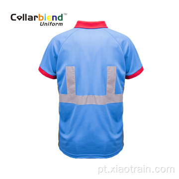 T-shirt azul da fita reflexiva